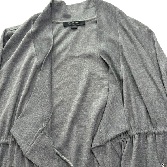 All Saints Gray Wrap Cardigan Sweater. Size Women's US 4.  Gina Drape Jacket - Picture 12 of 13